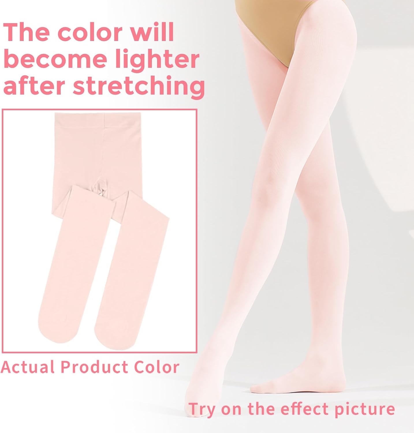 Buauty Ballet Dance Tights for Girls - Convertible Toddler Pantyhose | Soft Footed Leggings (2 Pairs)