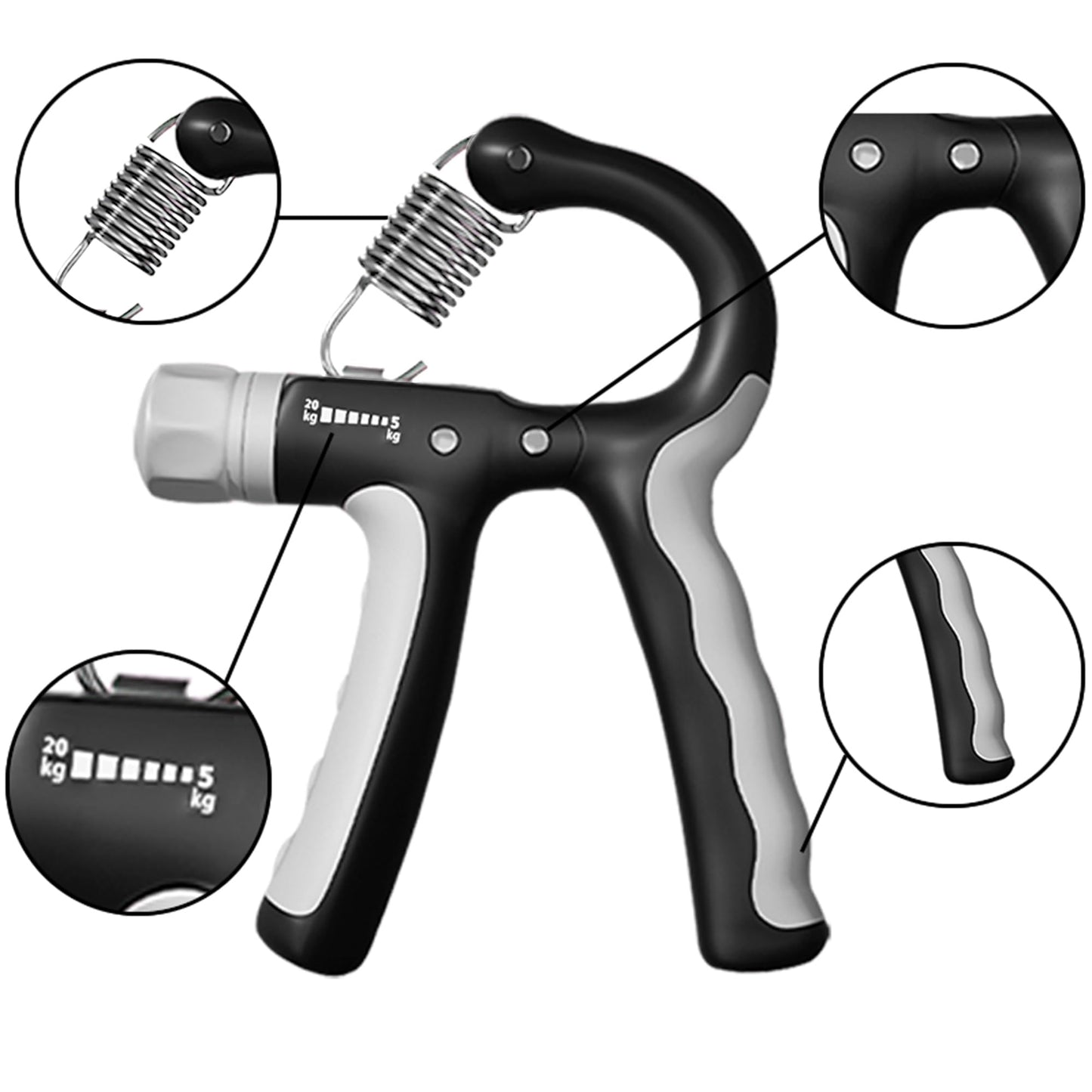 FANTECIA Hand Grip Strengthener for Kids and Youth, Adjustable Resistance Hand Gripper 11-45Lbs (2 Pack), Hand Grips for Strength Training, Stress Relief Grip