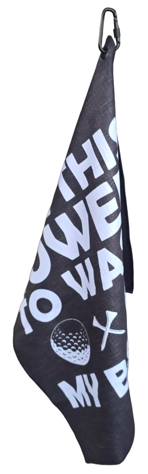 Scale Wear Design Funny Golf Towel “I Use This Towel to Clean My Balls” – Microfiber Cleaning Cloth with Clip for Golf Bags Clubs and Balls for Golf Enthusiasts and Gag Gifts (Black)
