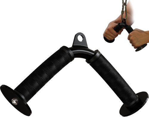 Fitarc Tricep V Bar Cable Attachment - Non-Slip Rubber Grips for Home Gym | Durable Tricep Pull Down Tool