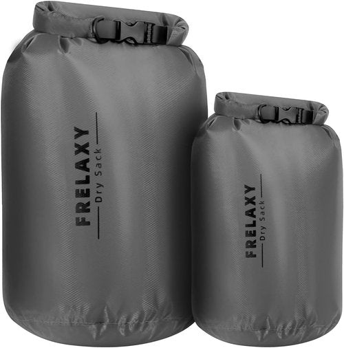 Frelaxy Waterproof Dry Bag Set - Lightweight & Durable 5L, 15L, 25L for Hiking, Camping, Kayaking | 2 Pack - Gray