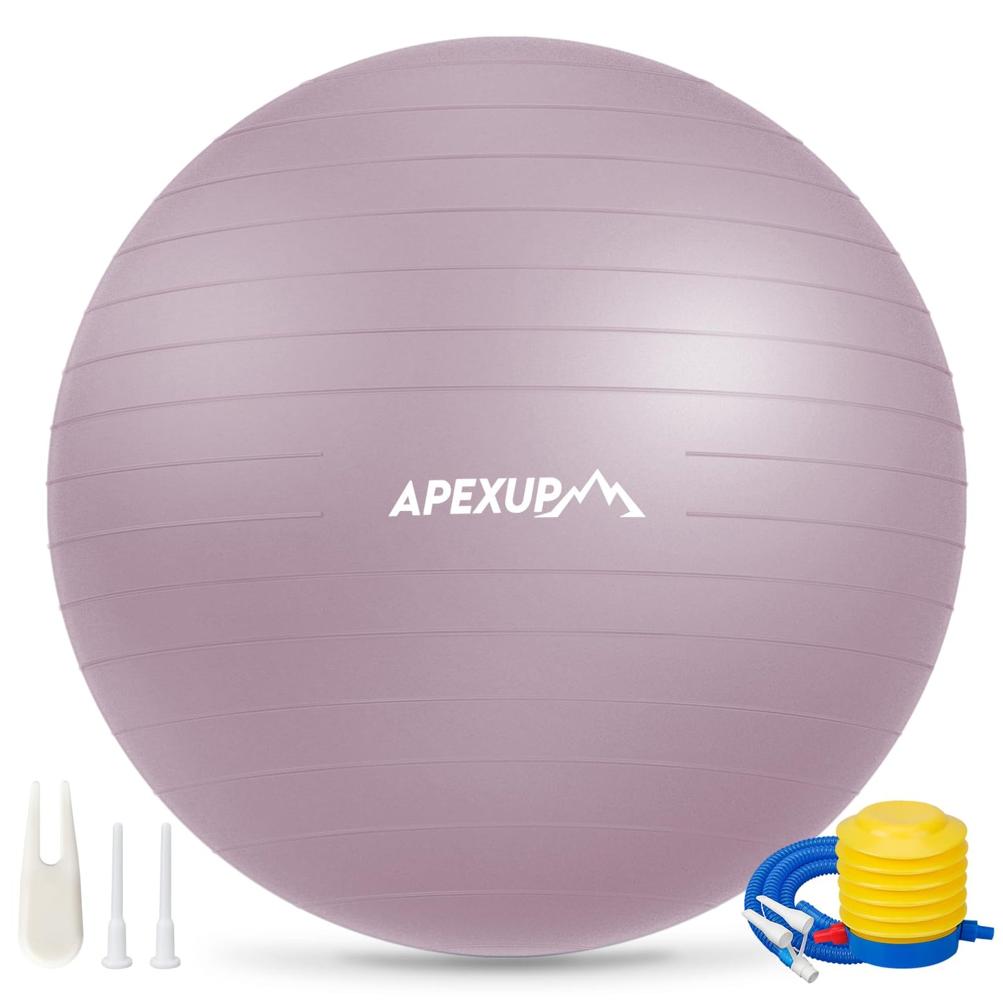 APEXUP Yoga Ball, 660 lbs Anti-Burst Exercise Ball with Pump, 5 Sizes (XXL(31"~34") 85cm, Mauve)