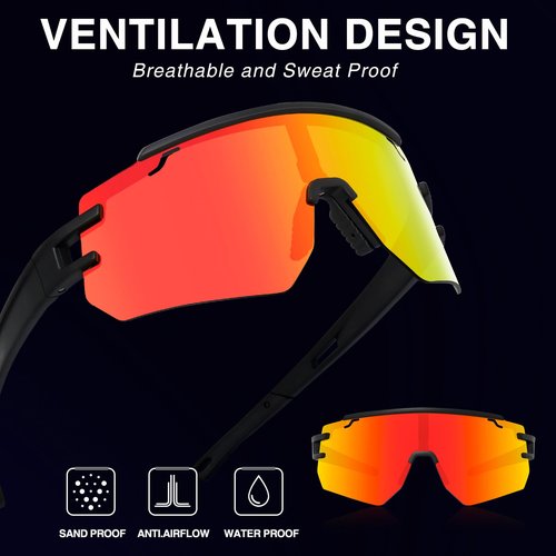 VEWOE Cycling Sunglasses Polarized Baseball Glasses for Men Women, UV400 Sports Sunglasses Softball Running Biking MTB