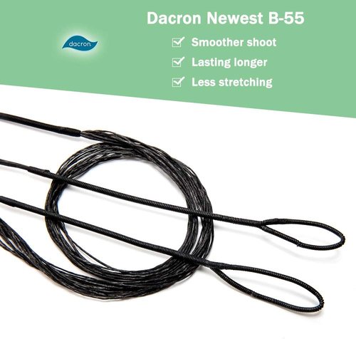 Deerseeker Archery Bow String Replacement - Dacron Bowstring with Finger Protector & Nock Points | 12-16 Strands for Recurve & Longbow (48-70 Inches)