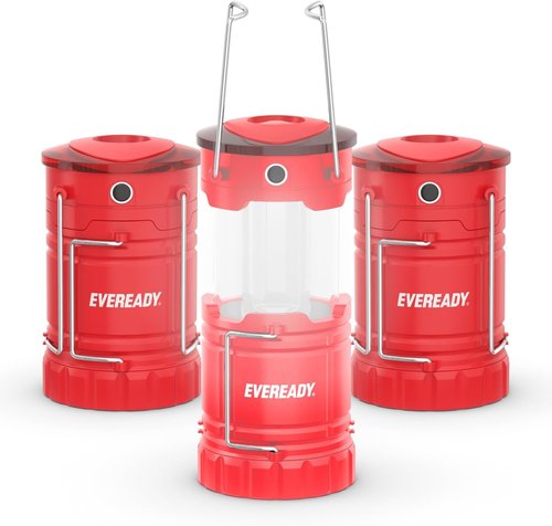Eveready LED Camping Lantern 360 PRO - Super Bright, IPX4 Water Resistant Tent Lights | 3-Pack with Batteries Included