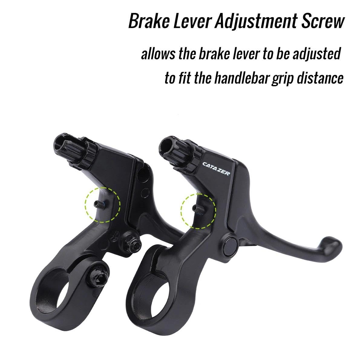 catazer Universal Bicycle Brake Lever, Aluminum Alloy 4 Fingers Brake Levers Suitable for 22.2mm Bike Handlebar Mountain Bike 1 Pair