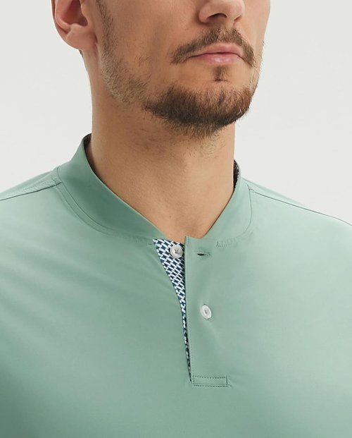M MAELREG Men's Golf Shirts - Collarless Performance Dry Fit | Moisture-Wicking Short Sleeve Henley