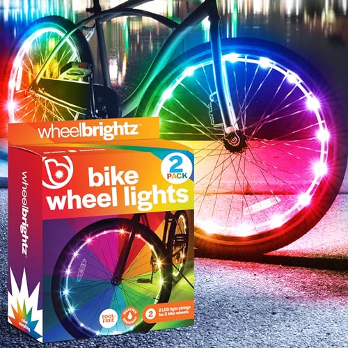 LED Bike Wheel Lights - 2-Pack Color Changing for 20"-29" Wheels