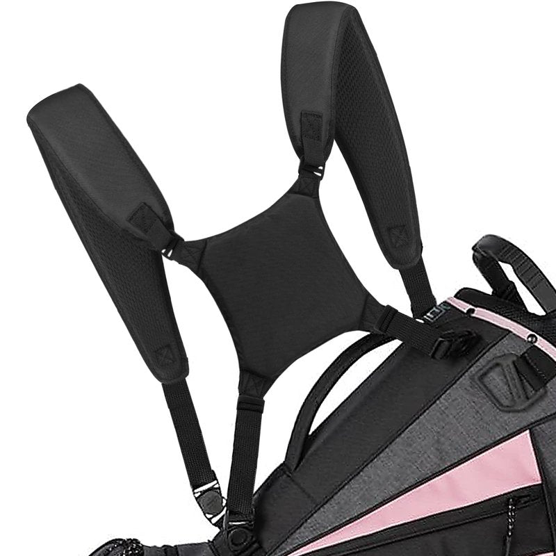 Tkocisa Golf Bag Strap Replacement, Golf Bag Straps Double Shoulder, Universal Padded Carry Strap Waterproof Comfort Golf Bag Backpack Straps Replacement Black