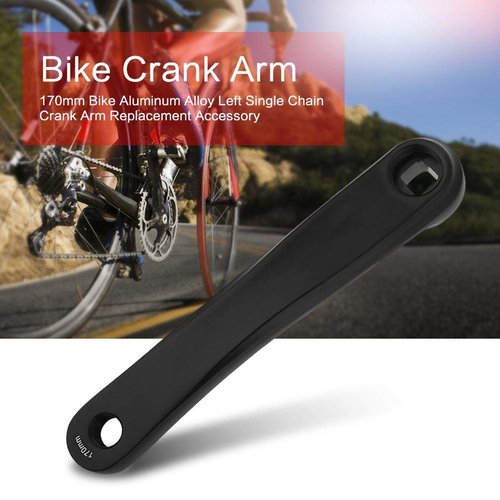 Bnineteenteam 170mm Crank Arm Aluminum Alloy Left Hand Crank Arm Replacement Accessory for Mountain Road Bike(Black-)