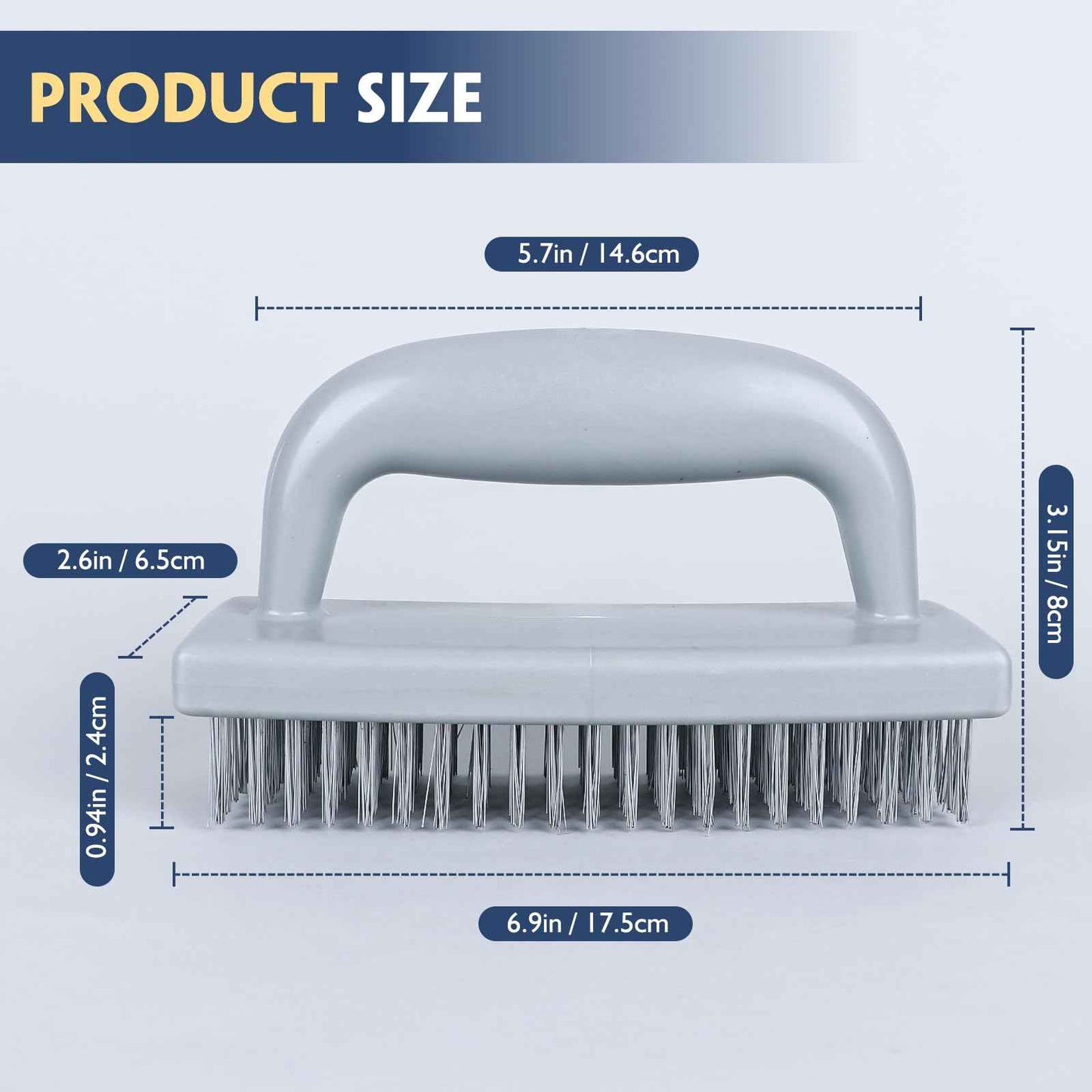 ANDOUNIER Stainless Steel Wire Brush Set 3Pcs,6.9" x 2.6"Size,144 Bundles of Bristles,Block Wire Brush with Strong Handle,for Cleaning Welding Slag & Rust,Dust and Paint Scrubbing