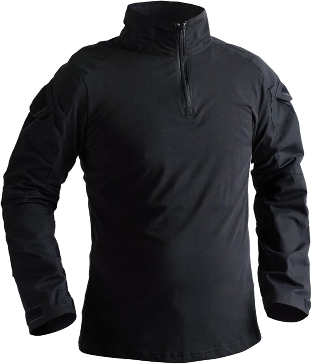 Skiennix Men's Camo Tactical Combat Shirt - Lightweight Long Sleeve Military BDU Top with Zipper