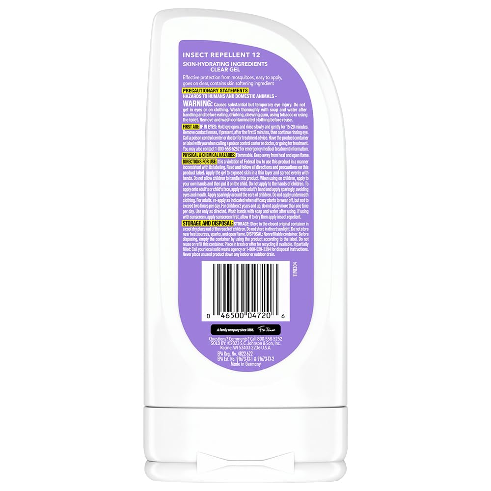OFF! Clean Feel Insect Repellent Clear Gel with 20% Picaridin - DEET-Free Protection from Mosquitoes & Ticks, Odor-Free Pest Control For Camping - 6 oz