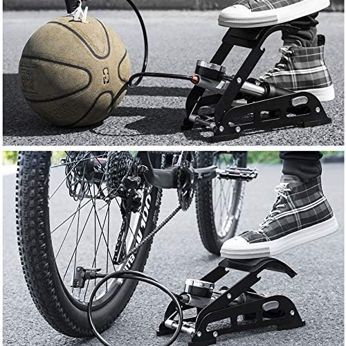 Skiennix Portable Bike Floor Pump - Accurate Pressure Gauge & Smart Valves | Ideal for Bicycles, Cars, & More