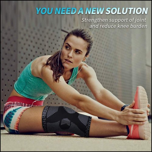 NEENCA 2 Pack Knee Braces for Knee Pain, Compression Knee Sleeves with Patella Gel Pad & Side Stabilizers, Knee Support for Meniscus Tear, Arthritis, Joint Pain, ACL, Runner, Workout- FSA/HSA APPROVED