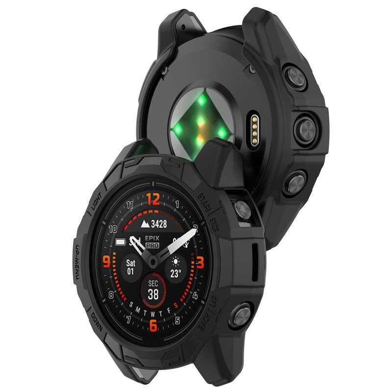 Protective for Garmin Fenix7S/Fenix 7SPro/EPIX Pro 42mm Case Cover Bumper Shell TPU Anti-Scratch Frame Accessories(Black+Blue+Green)