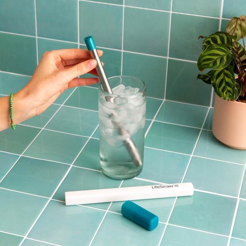 LifeStraw Sip - Reusable Stainless Steel Water Filter Straw for Clean Drinking Water