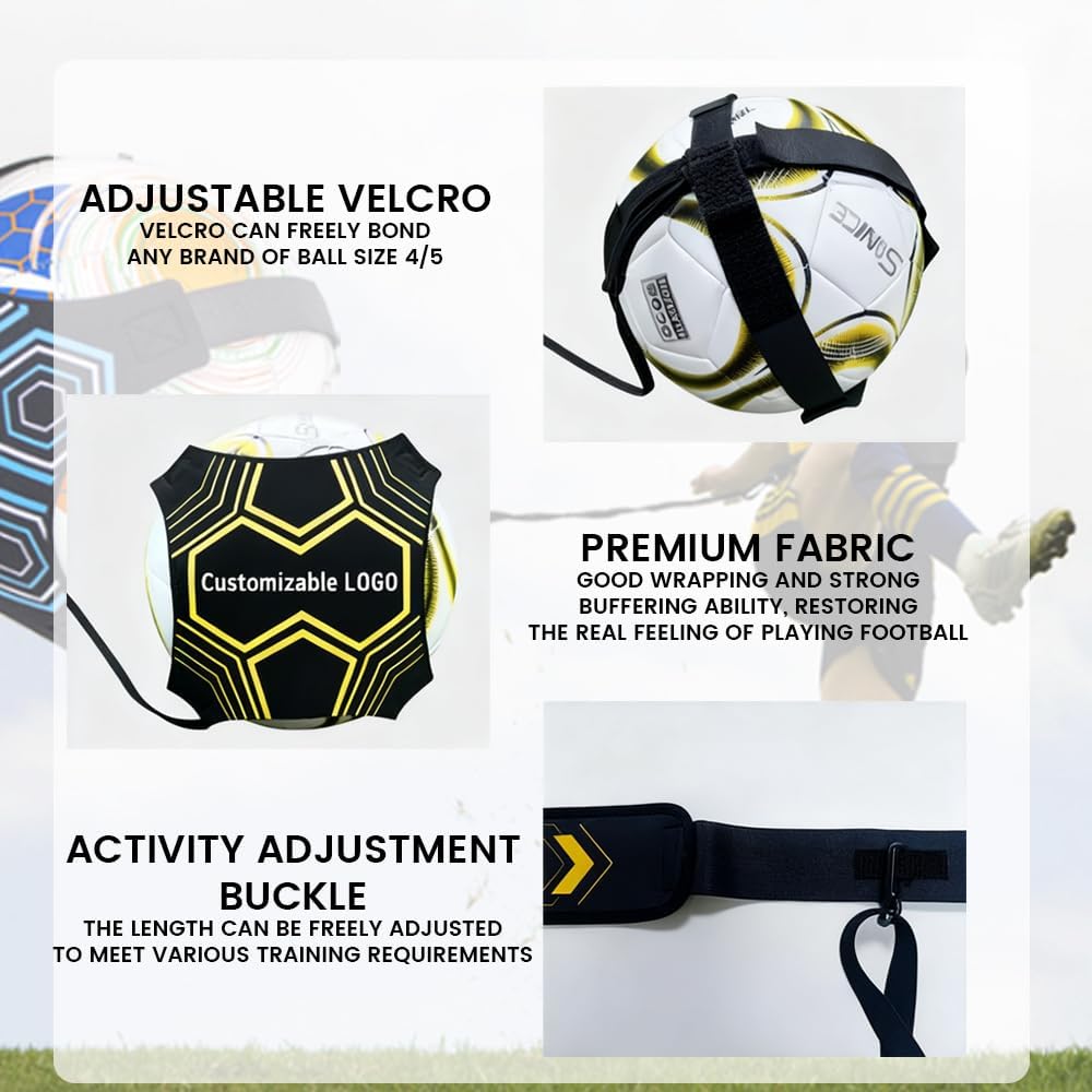 Soccer Training Strap - Adjustable Velcro Ball Control Trainer with Premium Fabric & Activity Buckle