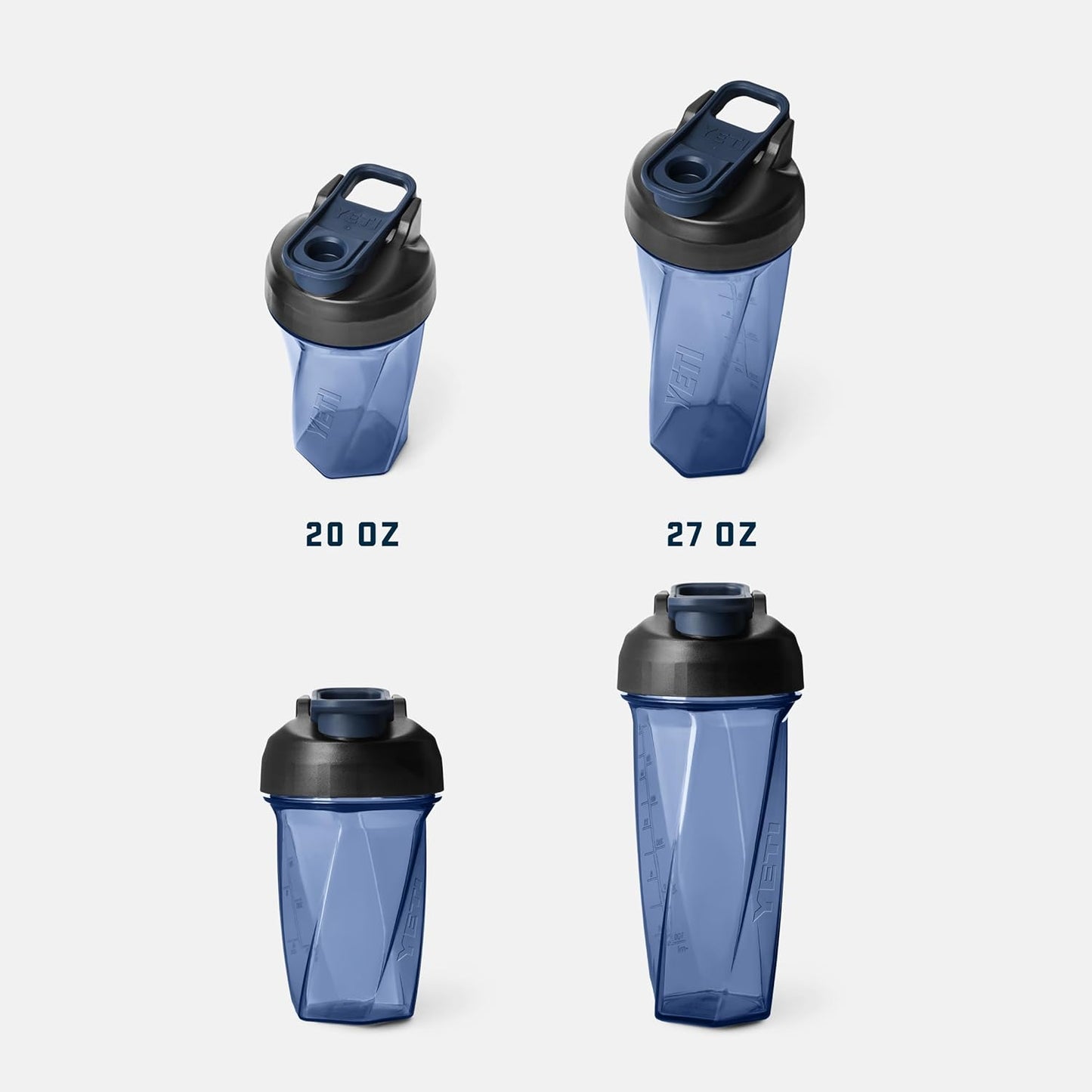 YETI Yonder Helimix Vortex Blender Shaker Bottle - 20oz | Portable Protein Drink Cup | Dishwasher Safe, Navy
