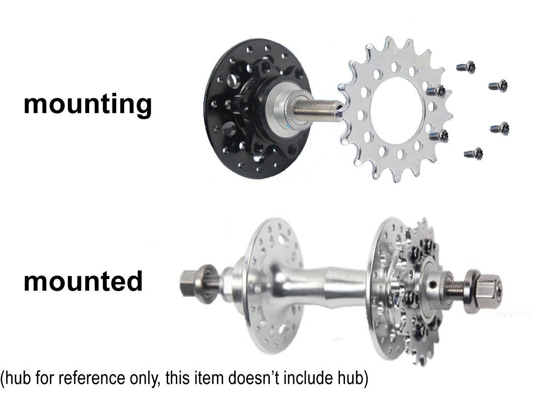 L-faster 16T 25T 28T 32T Bicycle Fixed Sprocket for Brake Disc Mount Big Chain Wheel for Fixed Gear Bike 28 Tooth Sprocket for #410 Bicycle Chain(16T)