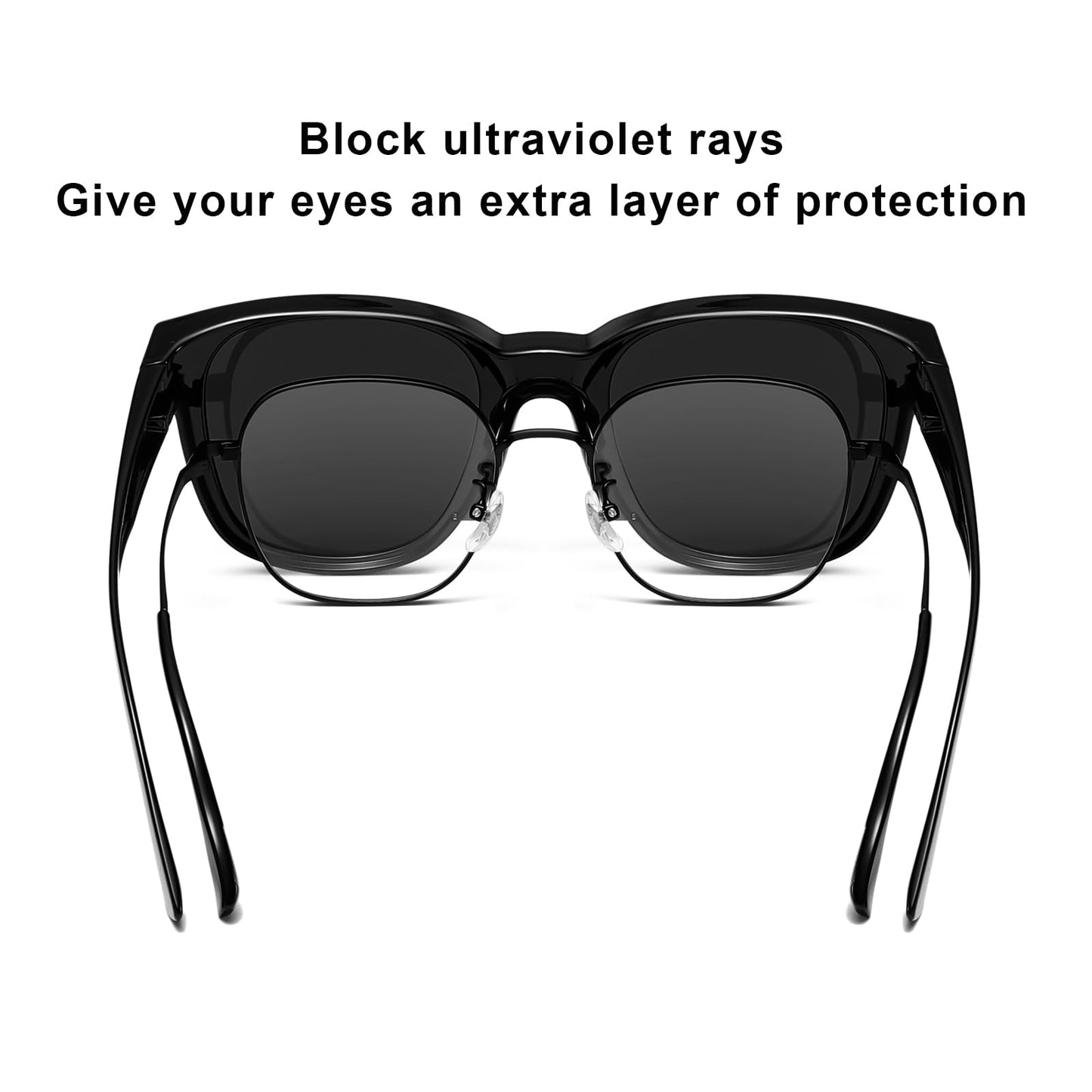 TICHSYGIA Women Polarized Sunglasses for Men Warp Around Black Square Frame Driving Sun glasses UV Blocking
