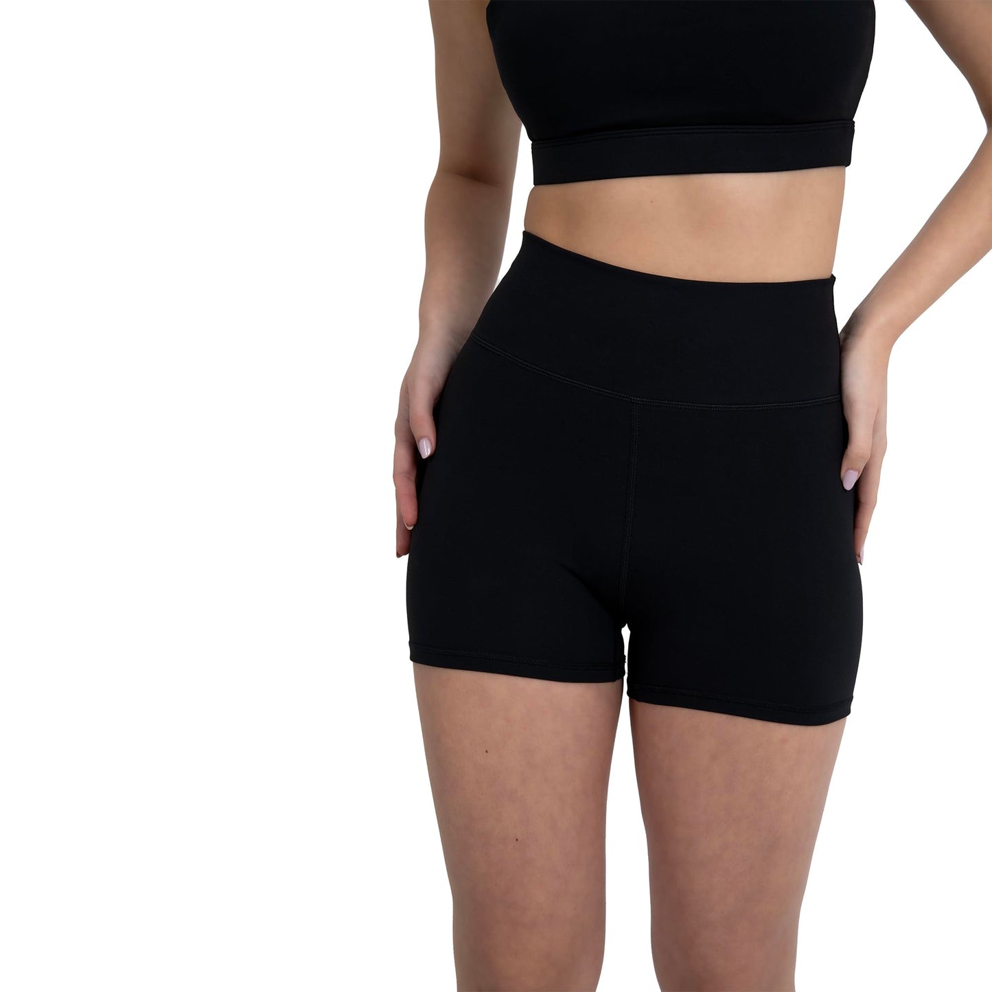 YITTY Active Women's UltraLuxe High Waist Biker Shorts – 3''/6'' Squat Proof, Tummy Control, Compression, Iconic Black, XL, 3"
