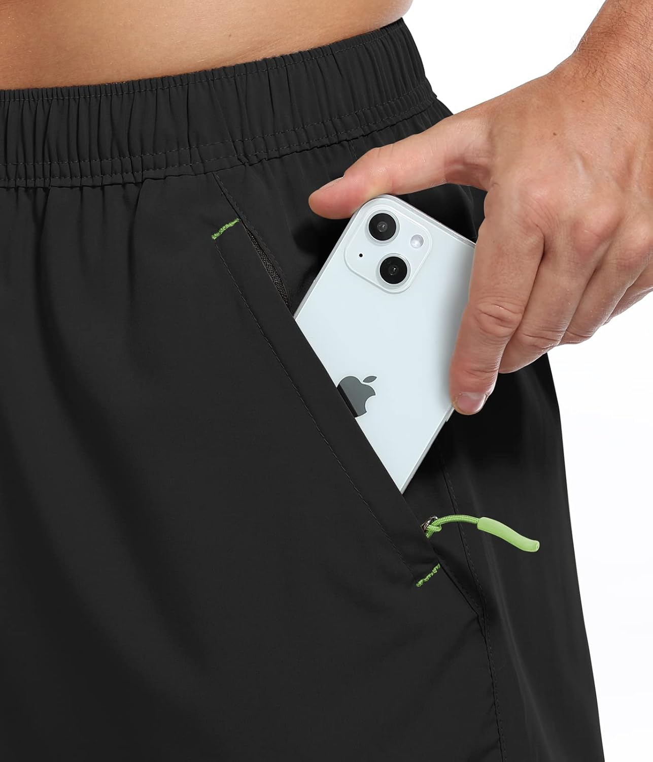 SPOSULEI Men's Athletic Hiking Shorts - Water Resistant, Quick-Dry, Lightweight with Zipper Pockets