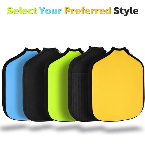 Qujior Pickleball Paddle Cover, Universal Case Size - 8.6 x 12.2 inches Racket Sleeve, Compatible with Most USAPA Standard and Elongated Pickball Paddles (2 Pack Black)