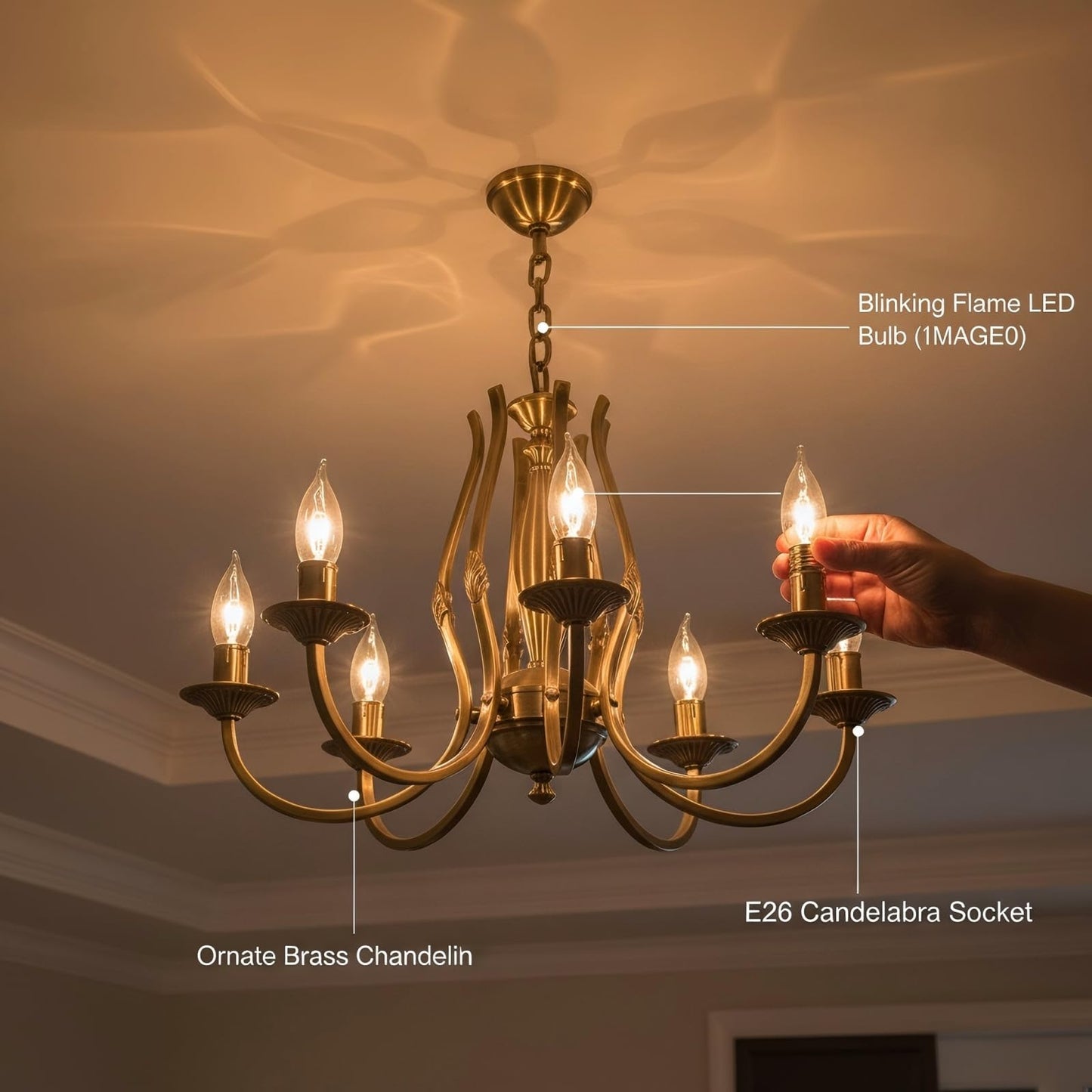 10Pack Upgraded Flame Light Bulbs, E26 Flickering Fire Light Bulbs Flame Candle for Halloween Christmas Party Patio Porch Home Indoor & Outdoor Decorations