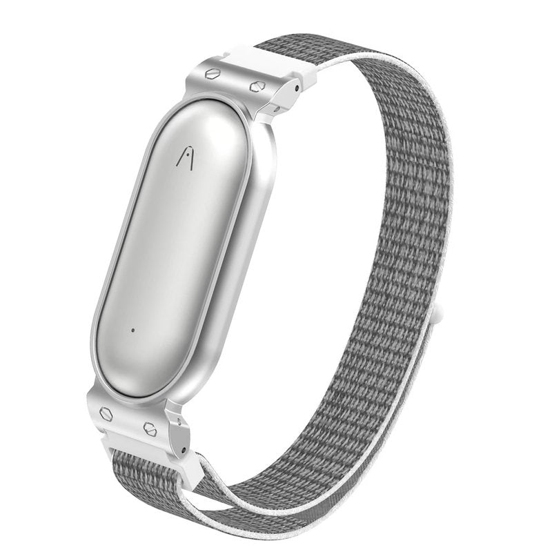 Wristband for Plaud NotePin(S), Metal Case and Breathable Nylon Band, Zinc-Alloy Case for Secure Fit Anti-Drop, 12mm Connector, Adjustable Wrist Strap, Fits 5.5 to 8.7 inch wrist, Seashell