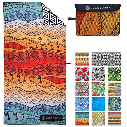 ECCOSOPHY Marrakesh Microfiber Oversized Beach Towel - Quick Dry, Sand Free 71x35