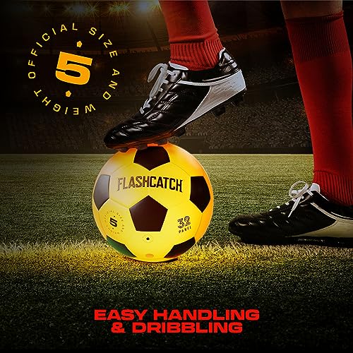 FlashCatch Light-Up Soccer Ball Size 5 Glow in the Dark Official US