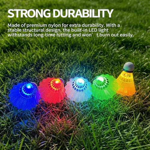 Glow in The Dark Badminton Birdies - 5 Pack LED Shuttlecocks