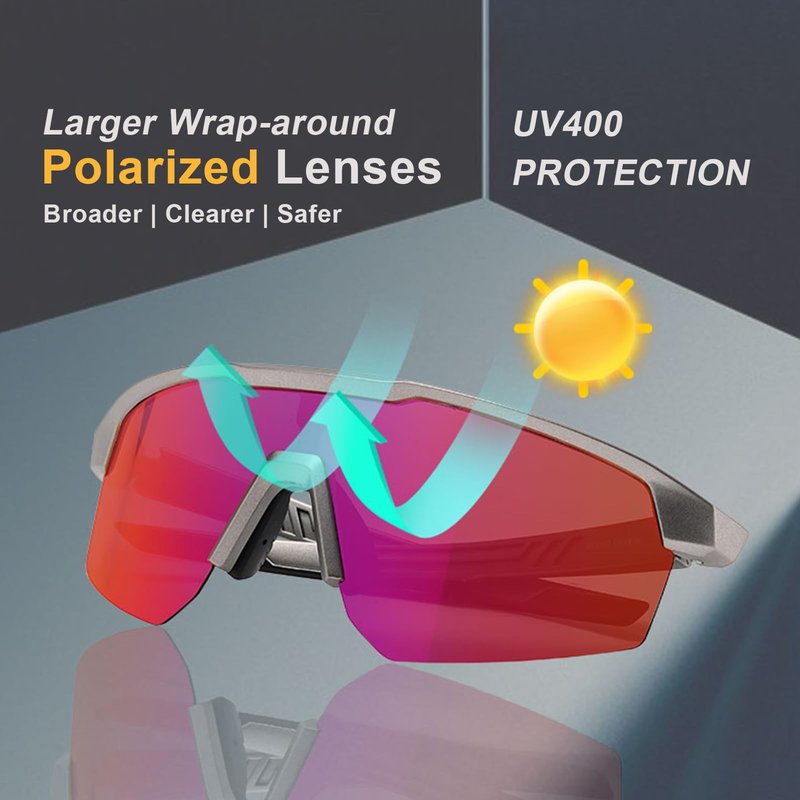 TICHSYGIA Running Sport Polarized Sunglasses UV Protection for Youth,Men & Women,Ideal for Cycling Baseball Skiing & Softball
