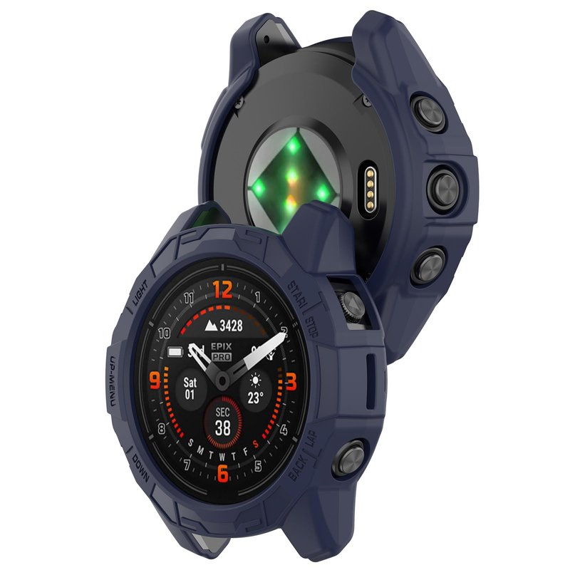 Protective for Garmin Fenix7S/Fenix 7SPro/EPIX Pro 42mm Case Cover Bumper Shell TPU Anti-Scratch Frame Accessories(Black+Blue+Green)