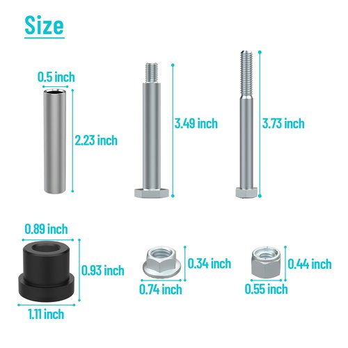 10L0L Golf Cart Rear Leaf Spring Bushing Kit with Screw Nut, Suitable for EZGO TXT/Medalist 1994-up & Club Car DS 1981-up Golf Carts, Replaces OEM 70289-G02 70291-G01 14158-G1
