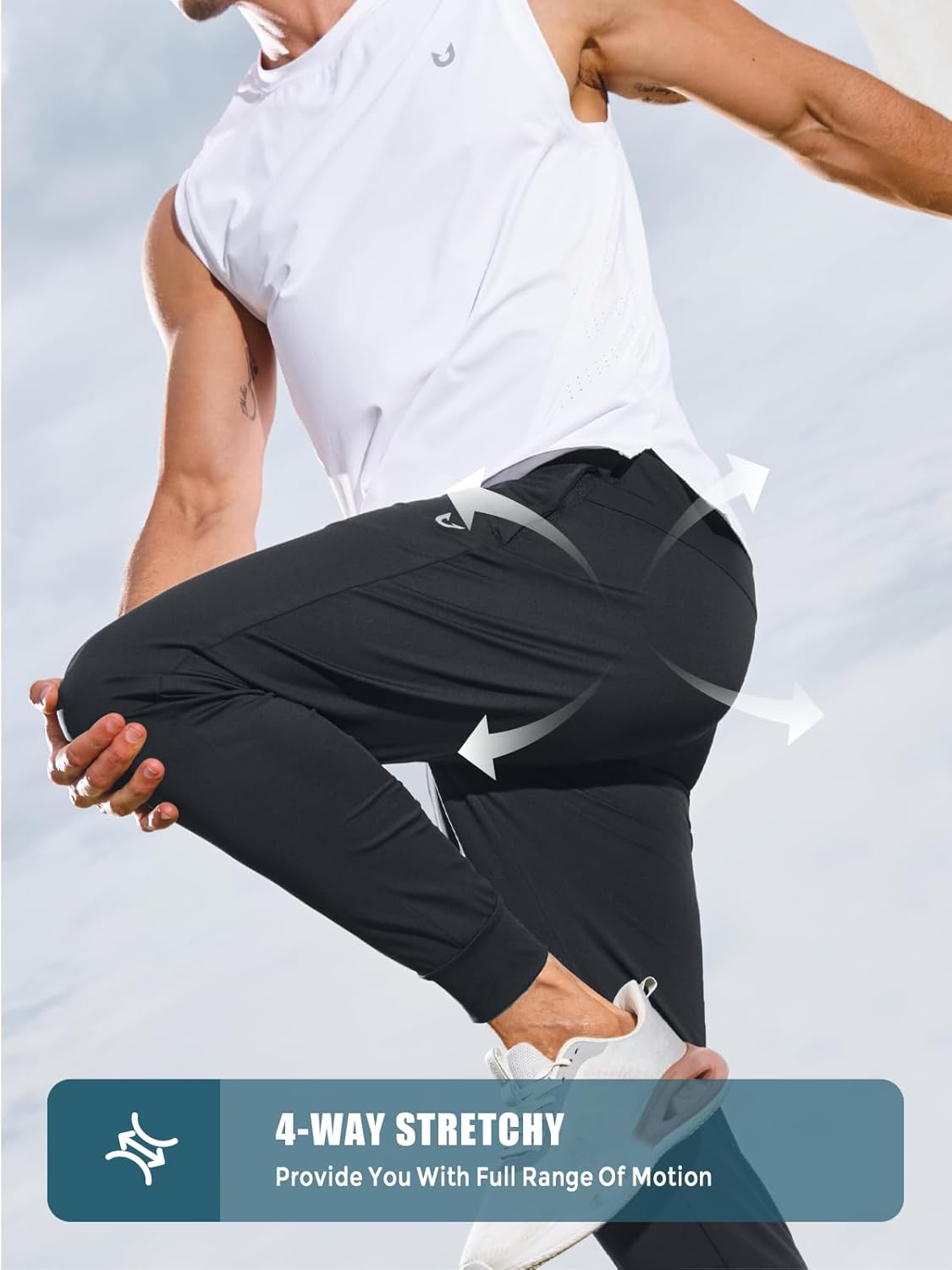 NORTHYARD Men's Joggers - Lightweight Athletic Sweatpants with Zipper Pockets | Ideal for Running & Workouts