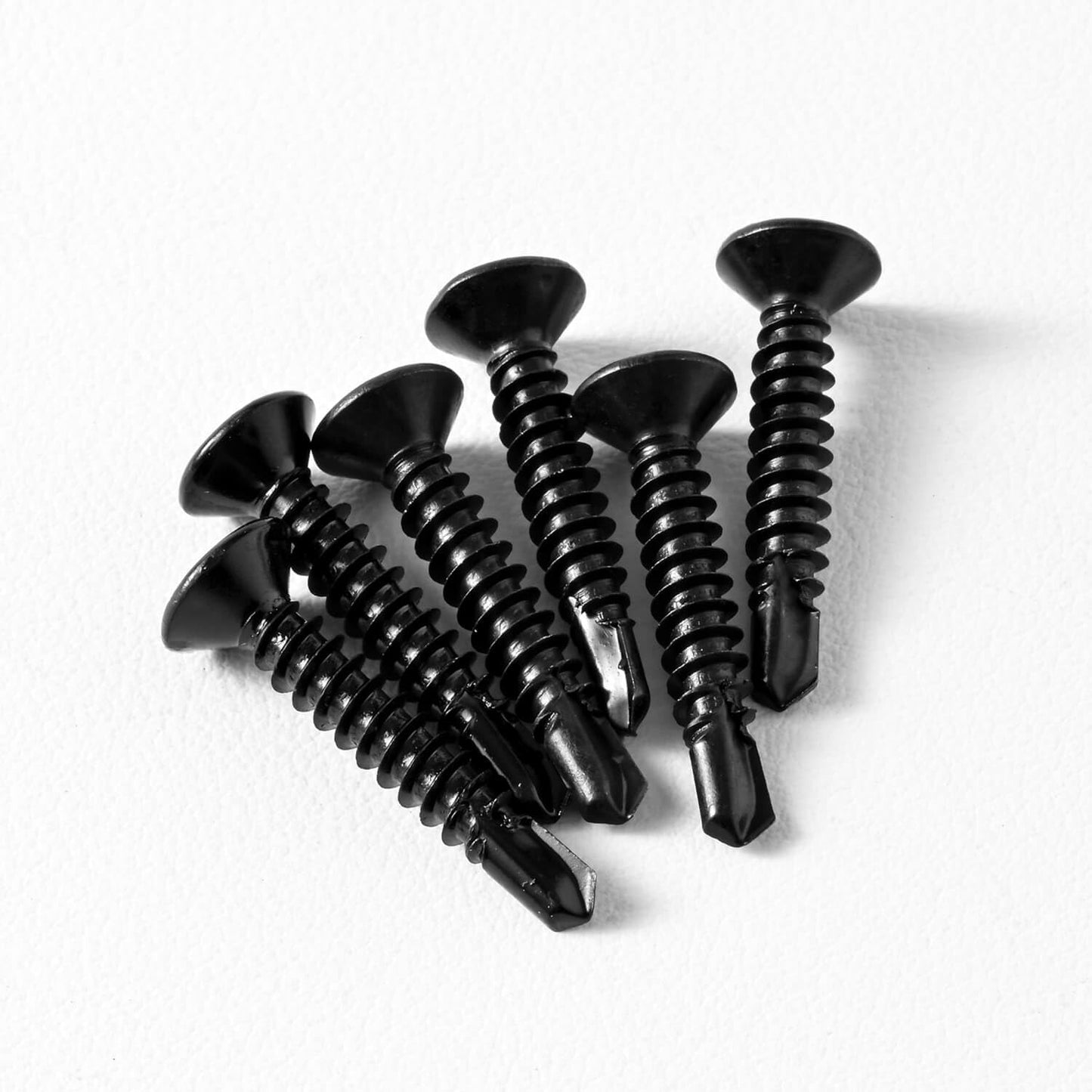 #6 x 1-1/4" (100 Pack) Flat Head Sheet Metal Screws Phillips Drive Fast Self-Tapping Screw Wood Screws, High-Strength 410 Stainless Steel, Black Oxide