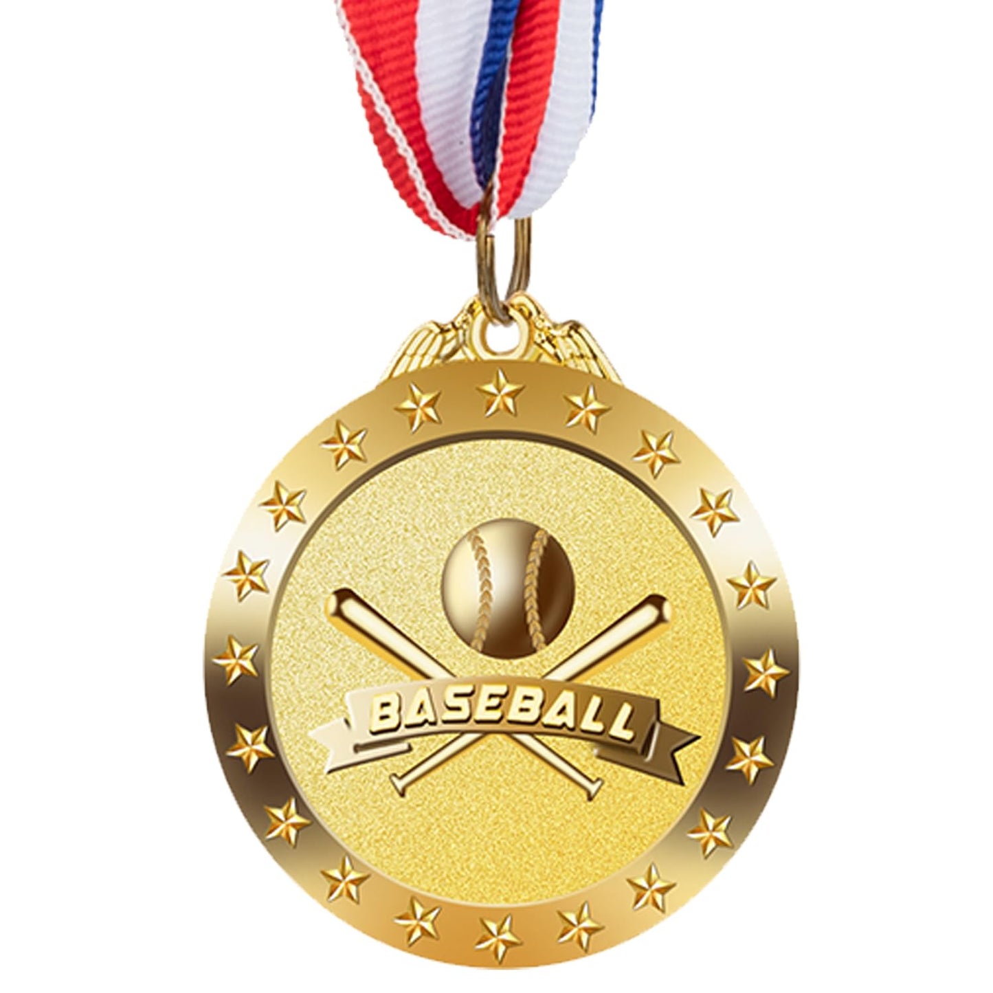 LZHZH 12 Pack Baseball Medals with Neck Ribbons for Kids and Adults - Perfect Party Favors and Sports Game Prizes 2-Inch