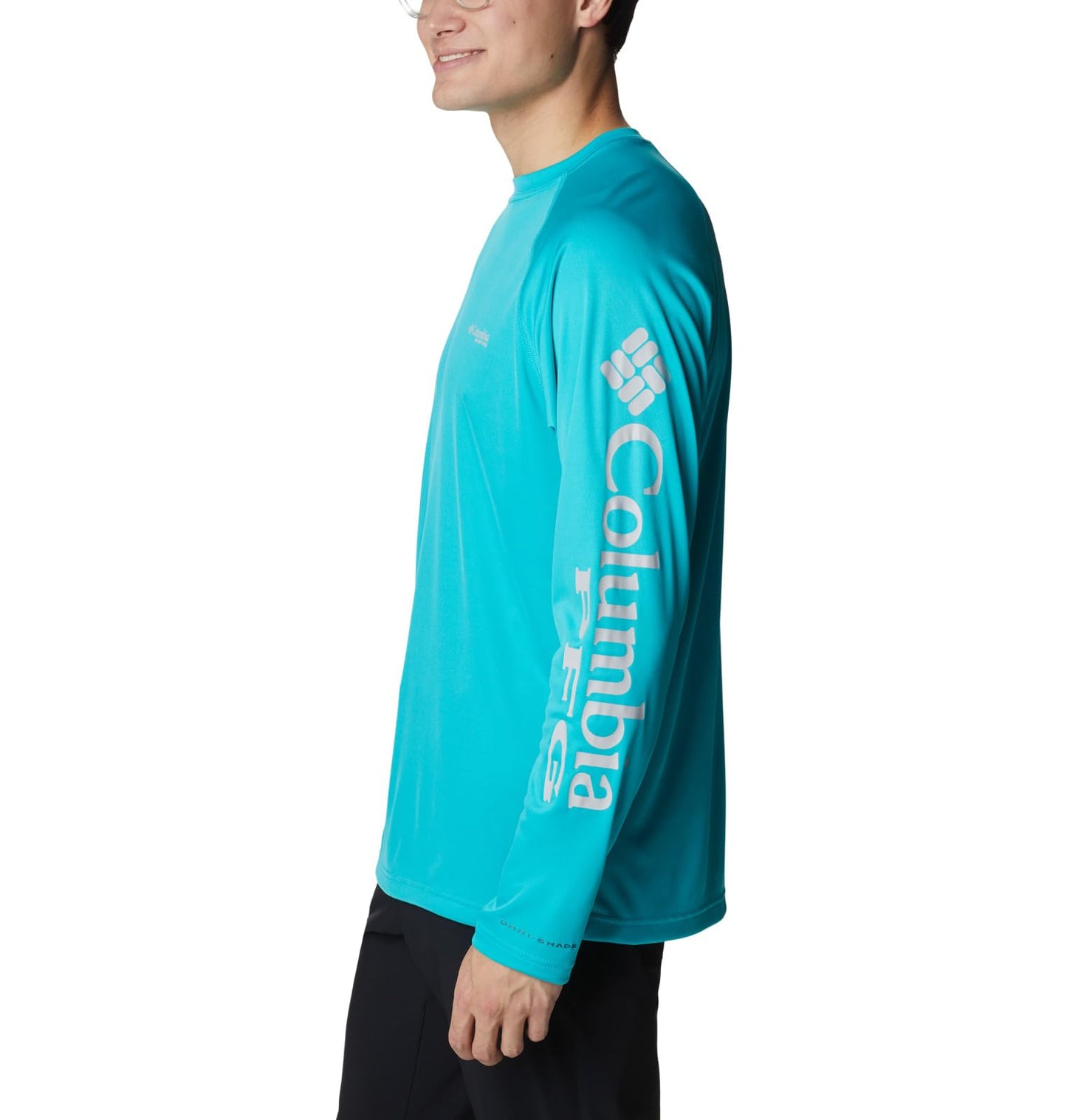 Columbia Men's Terminal Tackle Long Sleeve Shirt, Turquoise/Cool Grey Logo, 2X Big