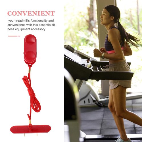UKCOCO Treadmill Safety Key Replacement: Rectangular 2-Prong Insert Type Emergency Stop Switch, Fitness Running Equipment Accessory with Strong Clamp