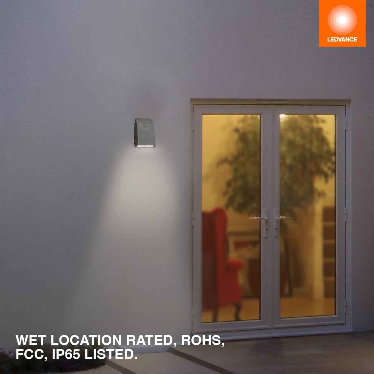 LEDVANCE Dual Selectable Slim LED Wall Pack, 10/20/30W, Dimmable, 3 CCT Selectable 3000/4000/5000K, 80 CRI, Photocell, Black - 1 Pack (63839)