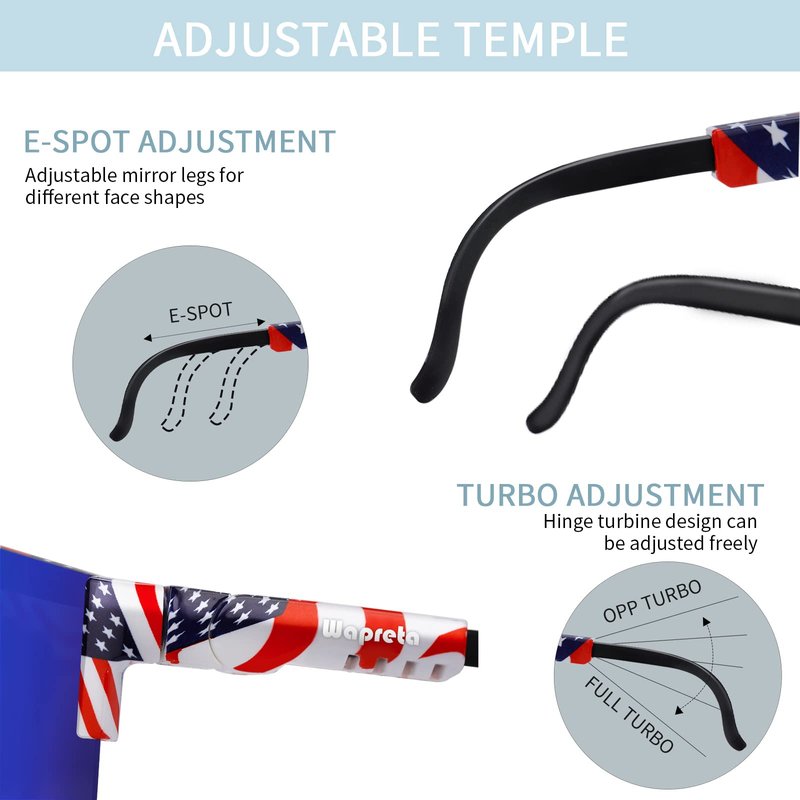 Wapreta Youth Baseball Sunglasses Men and Women Polarised Sports Sunglasses TR90 Adjustable Cycling Glasses Driving Running (C5)