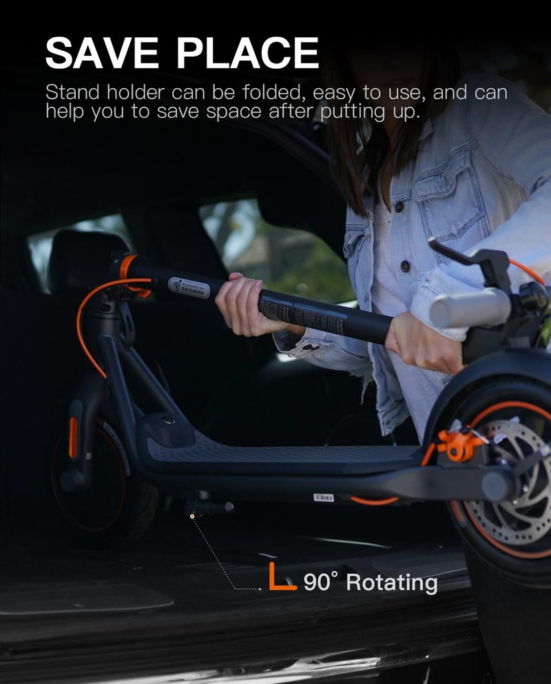 stio Scooter Kickstand Compatible with Segway Ninebot F/D Series KickScooter F40/F30/F25/D18/D28/D38/D40 Side Kick Stand Aluminum Alloy Parking Stand Feet Support Holder Scooter Original Accessories