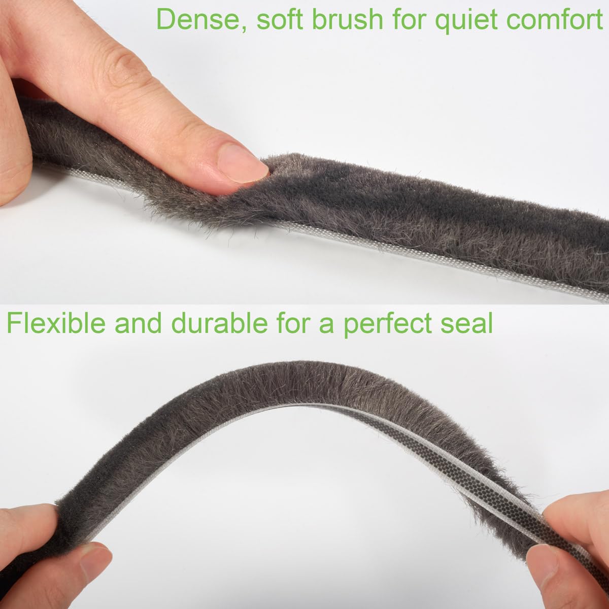 YOCCEK Self-Adhesive Weather Stripping Seal for Doors & Windows – Soundproof Insulation Gap Filler for Sliding, Exterior, Front, and Jamb Frames – 0.35" x 0.35" x 16.5 ft, Gray