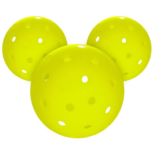 Franklin Sports Outdoor Compact Pickleballs - Training Balls for Pickleball Practice + Skills Training - Mini 69mm Outdoor Balls - Optic Yellow - 3 Pack