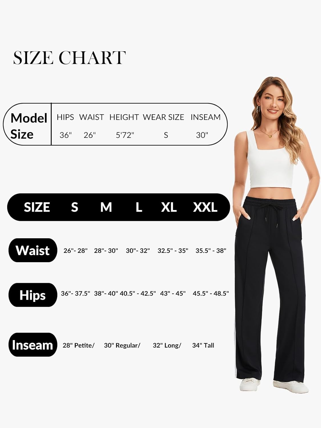 Skiennix Women's Track Pants - Loose Straight Leg Sweatpants with Zipper Pockets | Available in 28/30/32/34 Inseam