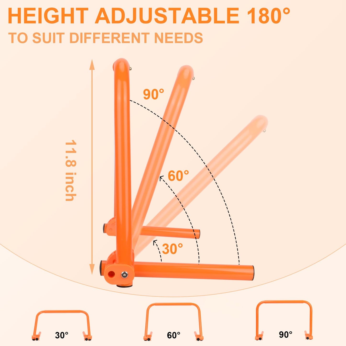 Hikeen Agility Speed Training Hurdles, Adjustable Agility Training Hurdles for Football, Basketball, Soccer Hurdles Training Equipment Set of 12, with 12 Marker Cones