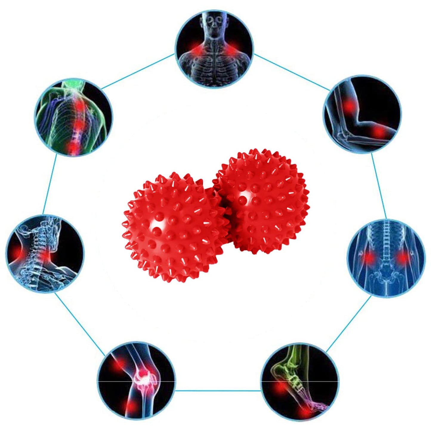 Nvzi Wobble Cushion, Balance Disc, Wiggle Seat, Balance Pads for Physical Therapy, Stability Disc, Wobble Board for Dogs, Office, with Spiky Massage Ball(Red)