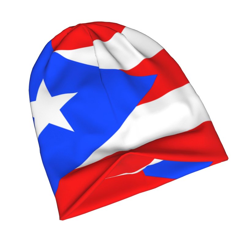 WENNGNGT Puerto Rico Puerto Rican Flag Beanie Hat Slouchy Beanies Caps Soft Sleep Cap Stretch Chemo Hats Lightweight Running Cycling Hat for Men Women